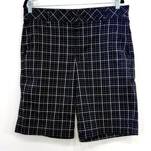 Fila Sport Golf Black Gray Plaid Moisture Wicking Performance Stretch Shorts